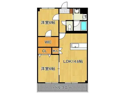 MERVEILLE ISHIDA(2LDK/2階)の間取り写真