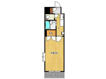 リファレンス嵐山口(1K/4階)の間取り写真