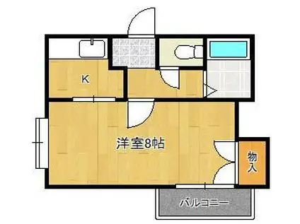 セピアコート(1K/2階)の間取り写真