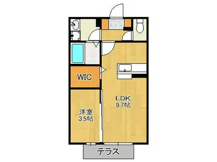 エクレールグランデA棟(1LDK/1階)の間取り写真