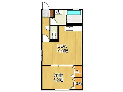 ヴァン・シャトーN&M(1LDK/1階)の間取り写真