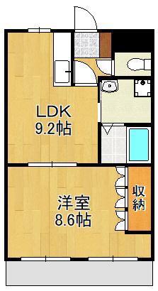 グラン・ピア(1LDK/1階)の間取り写真