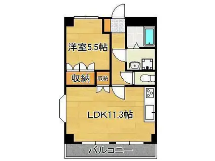 グラン・ピア(1LDK/2階)の間取り写真