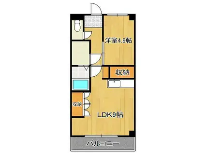 ファーストアルカディア(1LDK/1階)の間取り写真