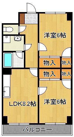 北方ハヤシビル1(2LDK/2階)の間取り写真