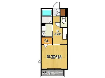 グレースメゾン(1K/2階)の間取り写真