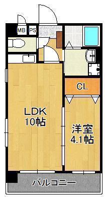 オアシス守恒(1LDK/3階)の間取り写真