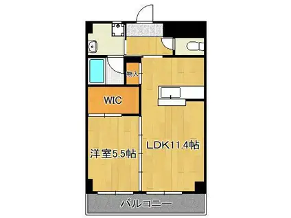 グランドコート時悠館(1LDK/2階)の間取り写真