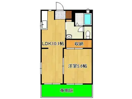 プティヴェルジェ(1LDK/1階)の間取り写真