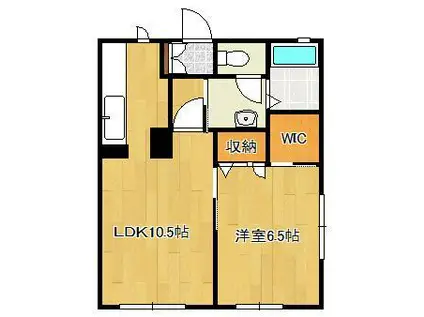 アクシア南若園(1LDK/1階)の間取り写真