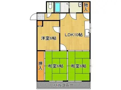 グリーンピア徳力Ⅰ(3LDK/1階)の間取り写真