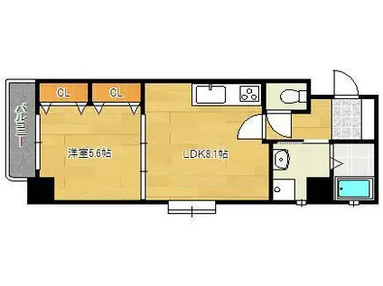 SUN SHINE CITY(1LDK/3階)の間取り写真