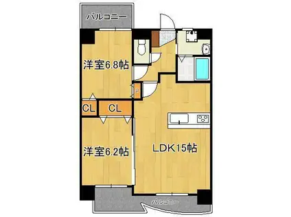 SUN SHINE CITY(2LDK/7階)の間取り写真