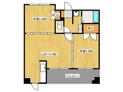 ダヴィンチⅤ(2LDK/1階)の間取り写真