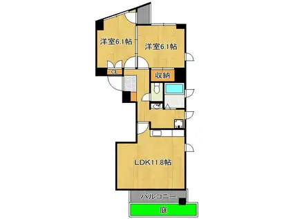 ダヴィンチⅤ(2LDK/1階)の間取り写真