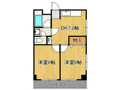 第三住友ビル(2DK/5階)の間取り写真
