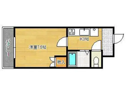 オリエンタル小倉南壱番館(1K/4階)の間取り写真