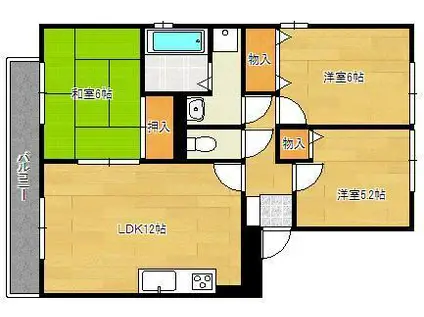 シャルマン・ドミール(3LDK/3階)の間取り写真