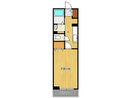 ヴィラ・ショウコウ(1K/1階)の間取り写真