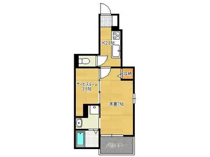 モデッサ80(1K/1階)の間取り写真