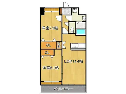 ファミール守恒(2LDK/3階)の間取り写真