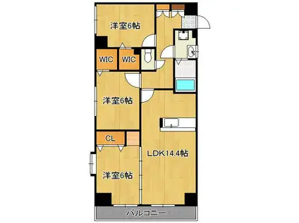 ファミール守恒(3LDK/10階)の間取り写真