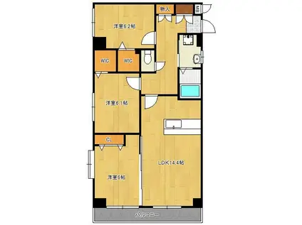 ファミール守恒(3LDK/5階)の間取り写真