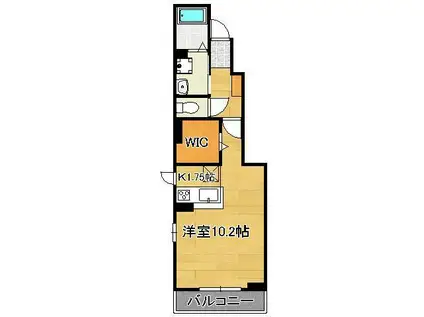 ポラリスA(1K/1階)の間取り写真