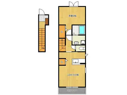グランエスポワール(1LDK/2階)の間取り写真