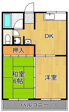 コーポ佐野(2DK/2階)の間取り写真