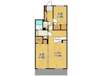 シャインプラス(2LDK/5階)の間取り写真