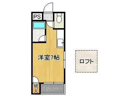 リバーサイドハウス(ワンルーム/1階)の間取り写真