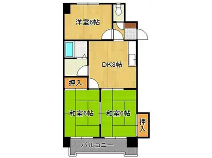 第11岡部ビル(3DK/3階)の間取り写真