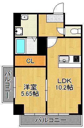 IL PALAZZO DEL SOLE (1LDK/3階)の間取り写真