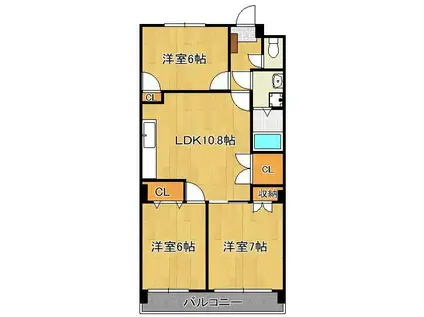 ブランメゾン企救丘(3LDK/3階)の間取り写真