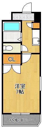 KMマンション北方(1K/3階)の間取り写真