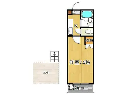 リファレンス企救丘(1K/1階)の間取り写真