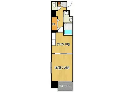 ベーシック・グローブ(1DK/11階)の間取り写真