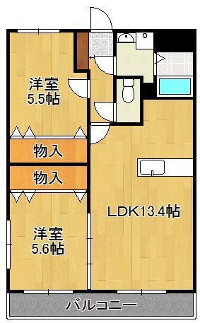 ユーミーシャルマン(2LDK/1階)の間取り写真