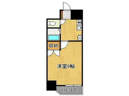 アリエス城野(1K/8階)の間取り写真