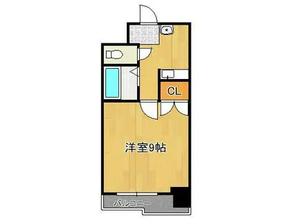 アリエス城野(1K/5階)の間取り写真