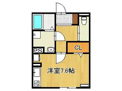 トレス城野館(ワンルーム/1階)の間取り写真