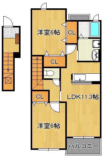 メイブリーズ(2LDK/2階)の間取り写真
