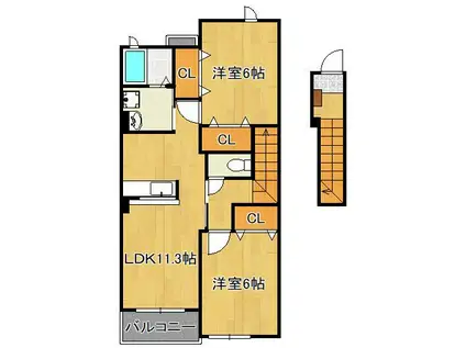 メイブリーズ(2LDK/2階)の間取り写真