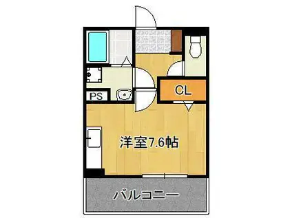 M・K・K北方(ワンルーム/3階)の間取り写真