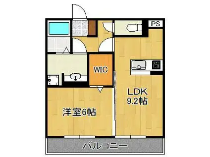 エスポワール祇園A(1LDK/3階)の間取り写真