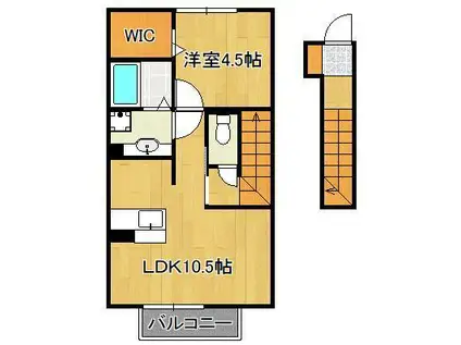 フォルトナ カーサ(1LDK/2階)の間取り写真