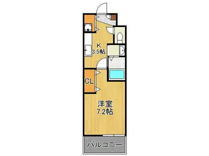 MALVAROSA(1K/4階)の間取り写真