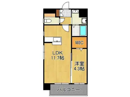 MALVAROSA(1LDK/6階)の間取り写真