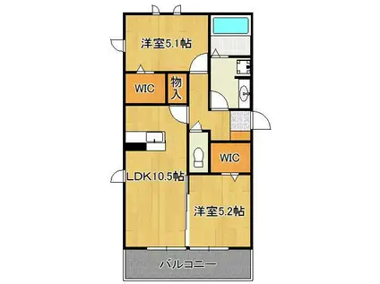 ALLTID GLAD FARGERIK(2LDK/2階)の間取り写真